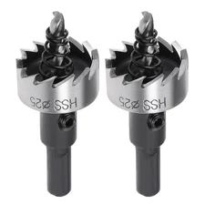 2 Pcs 25mm HSS Drill Bit Hole Saw Cutter for Metal Alloy Wood