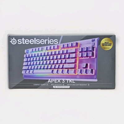 SteelSeries Apex 3 TKL Aqua RGB Gaming Keyboard - Tenkeyless Compact Form