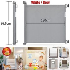 Baby Safety Gate Retractable Door Extra Wide Pet Dog Indoor Outdoor Stair Guard