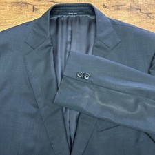 Ermenegildo Zegna Mens US 44 All Seasons Wool Mila Blazer Blue Tic Weave READ
