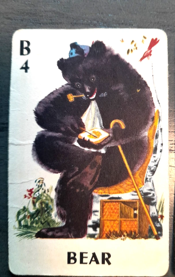 Raro Juego de Cartas Whitman Animal Rummy Años 50 De Colección #2998, Sin Caja, Las 44 Cartas Foto 4 de 4