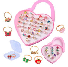 1/5cs Mixed Jewellery girls ring  Crystal glitteRings Children Kids Band Ring uk