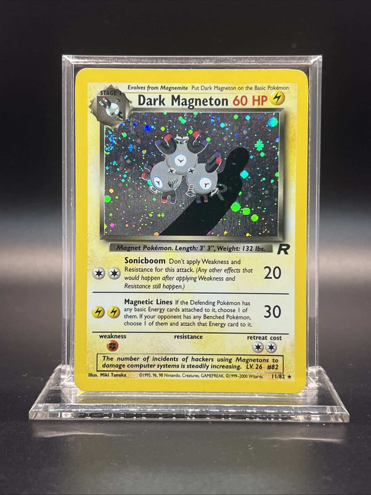 Pokemon Dark Magneton 11/82 Team Rocket Holo - LIGHT PLAY