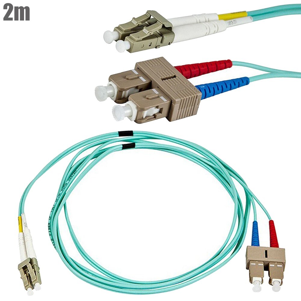 2M LC to SC 10Gbps Duplex 50/125 Multi Mode OM3 Fiber Optic Patch Cable ...