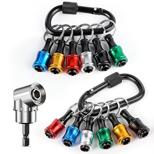 Bit Holder Cool Gadgets, 1/4 Hex Drill Bit Holder Key Chain 12Pcs