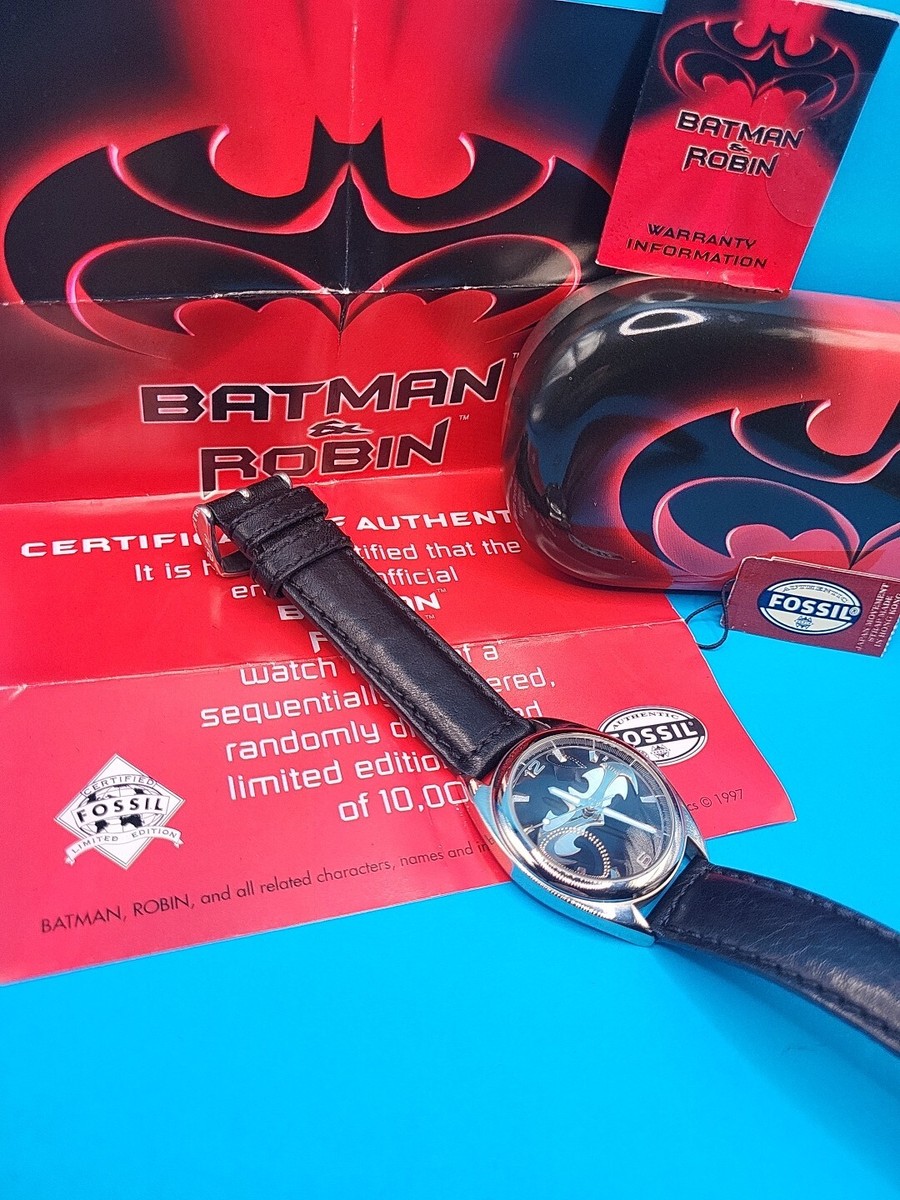 ???? Batman & Robin Limited Edition L1-1601 1997 Fossil Watch 