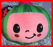 CoComelon 12" Plush Watermelon Cuddle Pillow Soft With Ladybug Antenna Moonbug