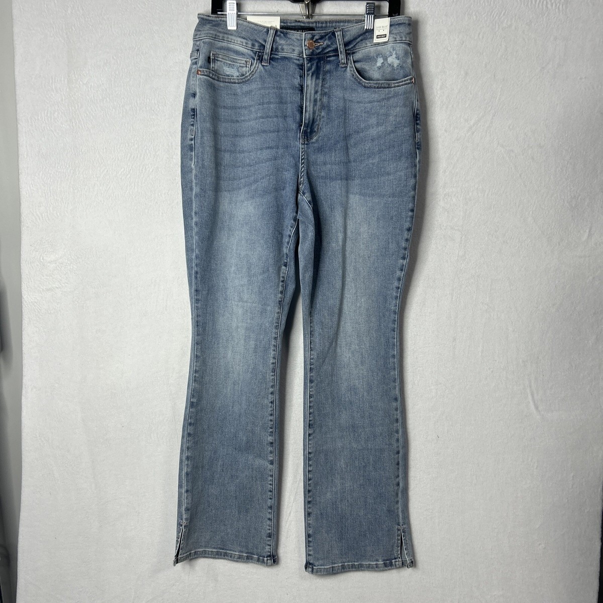 Judy Blue Women's High Waist Distressed Boot Cut Jeans - Long Inseam Denim