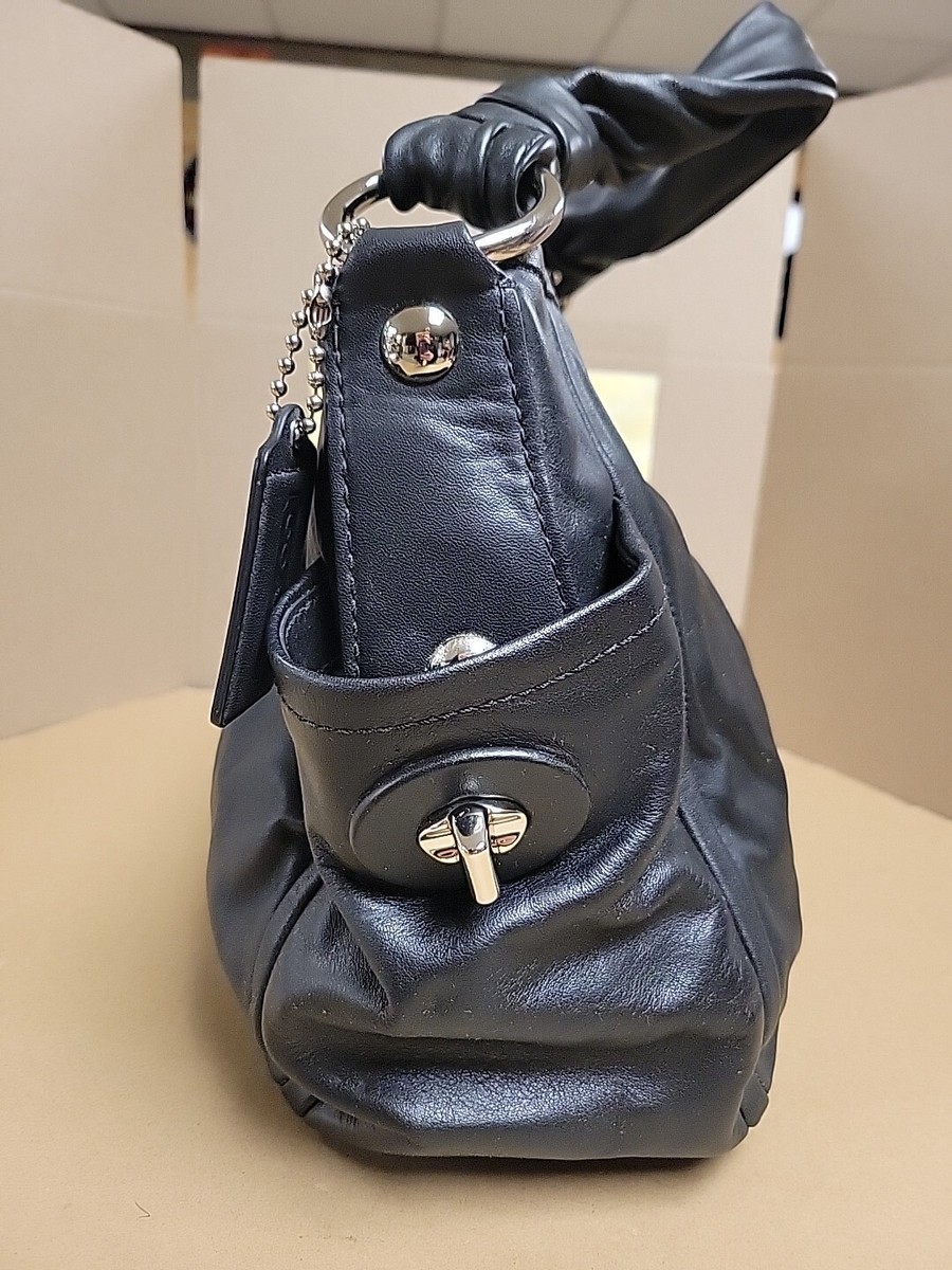 Coach Soft Leather Shoulder Bag Hobo Black Zip L0882-13412 NWT