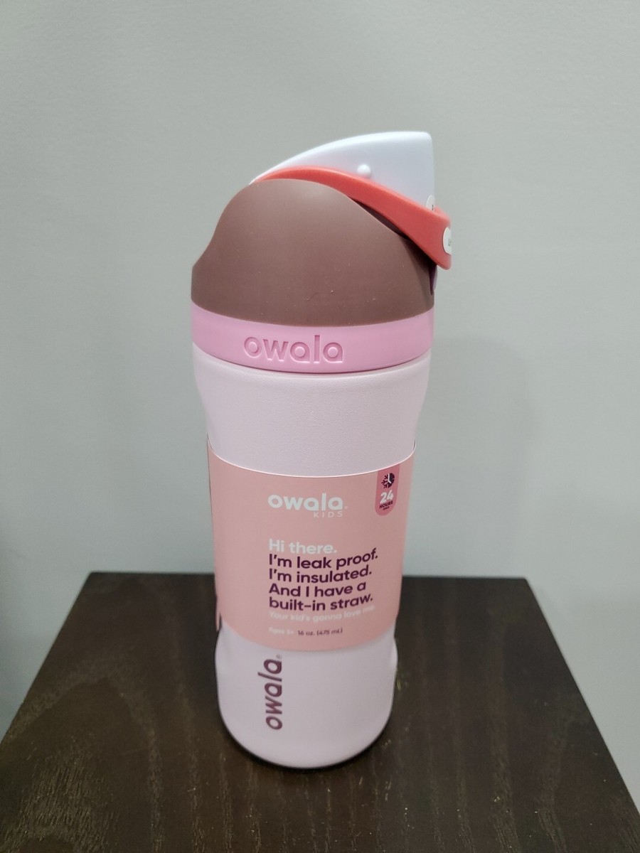 Owala FreeSip Kids Stainless Steel / 16oz / Color: Cherry Blossom
