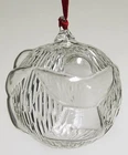 Steuben Art Glass Christmas Ornament 2002 Peace Ball/Box and bag #8948   sealed