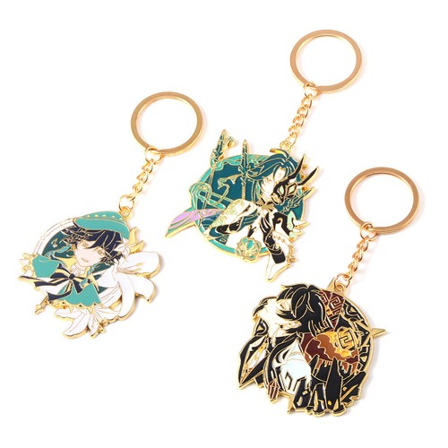 Genshin Impact Venti Barbatos Zhong Li Xiao Keychain Keyring Badge