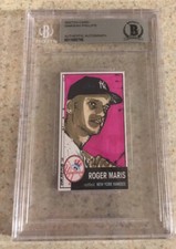 Roger Maris Original Art Sketch Card New York Yankees Beckett BAS True 1/1