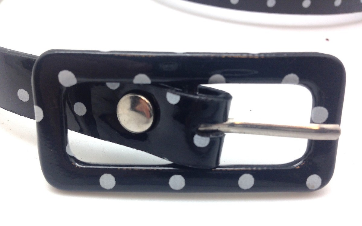 2962 Women\'s Plus Size No Show Buckle Stretch Belt With Polka Dots, Black Polka Dot Stretch Belts for Women for sale | eBay main image 4