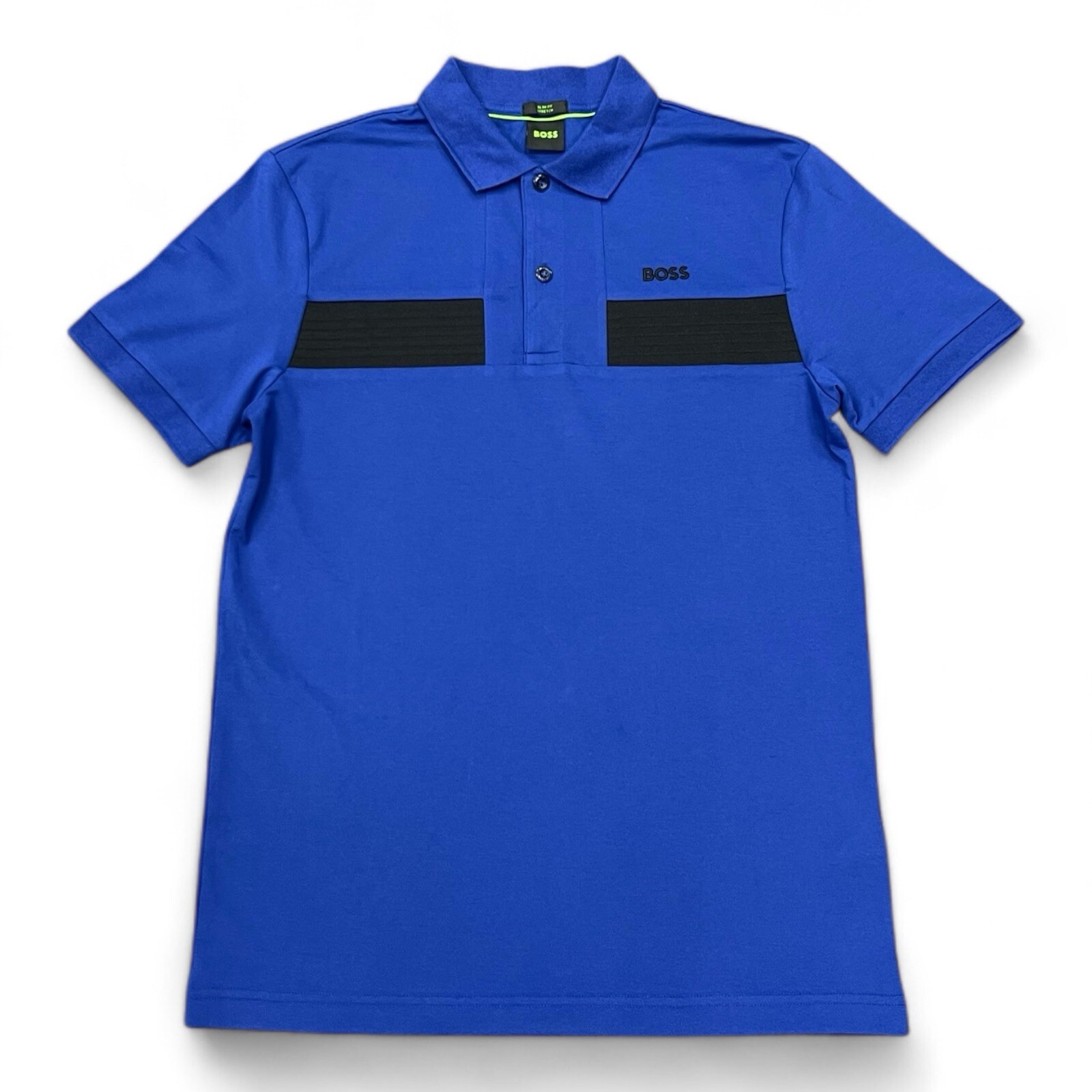 Camiseta polo elástica ajustada Boss para hombre en azul/negro talla XS