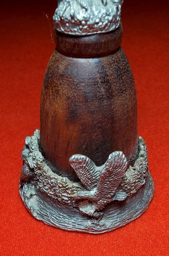 Statua in peltro aquila pino da collezione alta 5 3/4" made in USA 🐦 Vintage - Foto 3 di 5