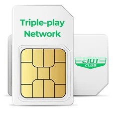 Data SIM Card Triple Play- USA Coverage No Contract 4G LTE Cellular for Secur...