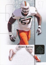 SP-AUTHENTIC Allen Bailey RC CHIEFS FALCONS Miami HURRICANES