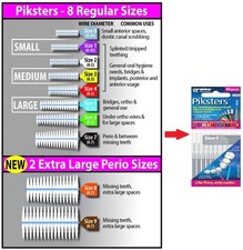 Cepillos interdentales Piksters 10pks/7pks - Tallas 00-9. Compra a granel y ahorra