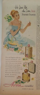 1948 Avon Cosmetics he loves me when I wear summer cologne perfume ad
