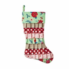 NEW - The Pioneer Woman Green Floral Ruffle Christmas Holiday Stocking, 20" 