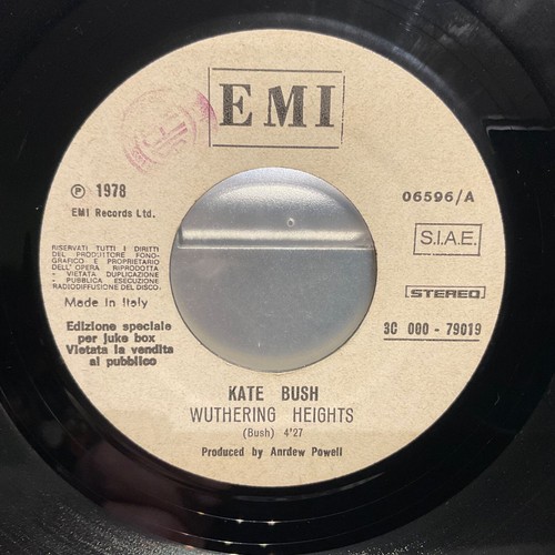 KATE BUSH 7” WUTHERING HEIGHTS 1978 RARE ITALIAN PROMO EMI 18325 - Picture 2 of 3