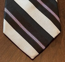 Express Design Studio Black Pink 100 Imported Silk Men  s Neck Tie Made In USA