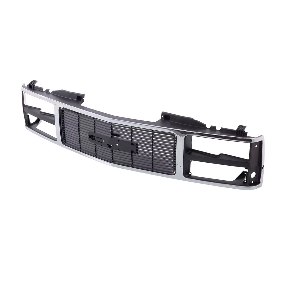 Chrome Black Grille Dual Headlight For 1988-1993 GMC C1500 K1500 Yukon Suburban Foto 3 de 4