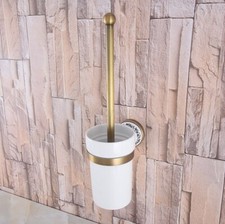 Antique Brass Toilet Brush and Holder Ceramic Bathroom Wall Mmounted aba783
