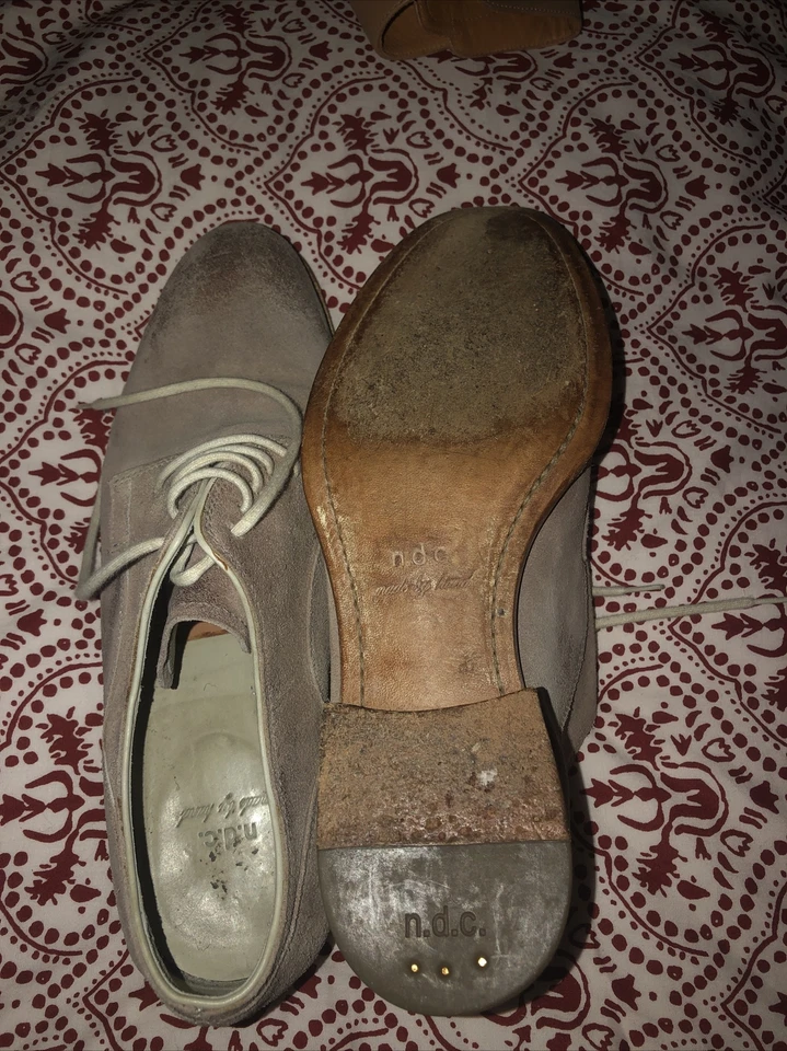 n.d.c. Sapatos sociais Oxford de couro feitos à mão com cadarço tamanho 6.5 EU37 bronzeado claro - Imagem 3 de 4