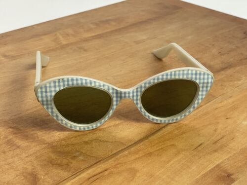 Vintage Mod 1960er Gingham Sonnenbrille klein Damen hergestellt in den USA