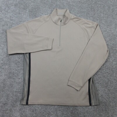 Nike Sweater Mens Extra Large Beige Fit Dry Sphere Golf Quarter Zip Pullover