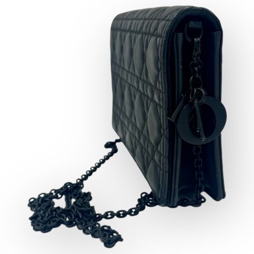 Christian Dior Lady Dior Pouch Chain Shoulder Bag Black Cannage Lambskin Leather - Picture 3 of 10