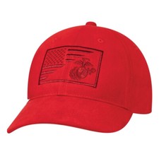 USMC US Marine Corps Globe and Anchor Low Pro Marines Cap M&uuml;tze Red