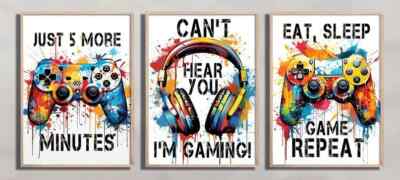 MUSIK GAMER Leinwandbilder Bilder groß VIRTUAL PC NEON DJ KOPFHÖRER PS5 PS4