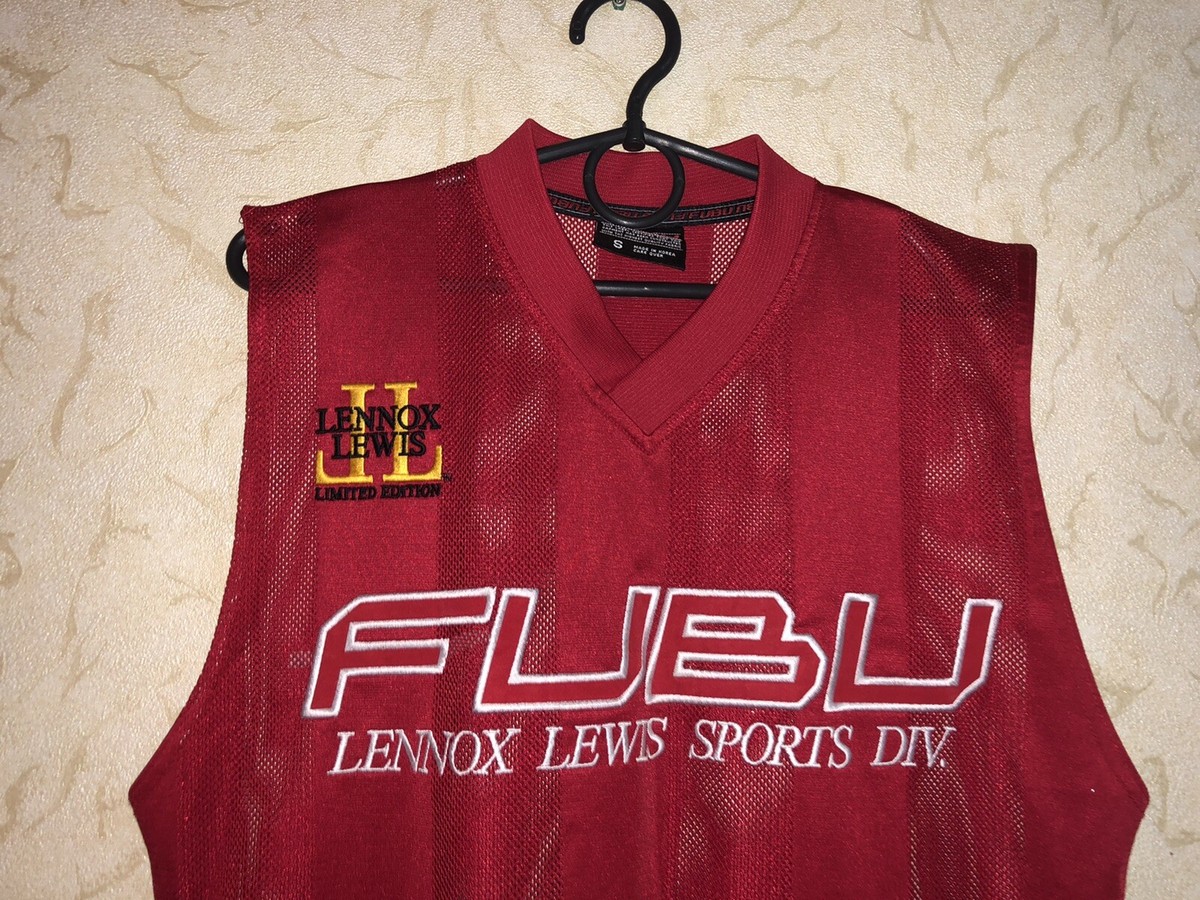 RARE FUBU 05 LENNOX LEWIS JERSEY LIMITED EDITION SIZE S MENS RED