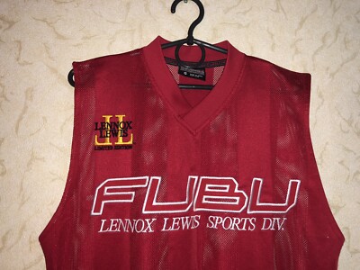 RARE FUBU 05 LENNOX LEWIS JERSEY LIMITED EDITION SIZE S MENS RED