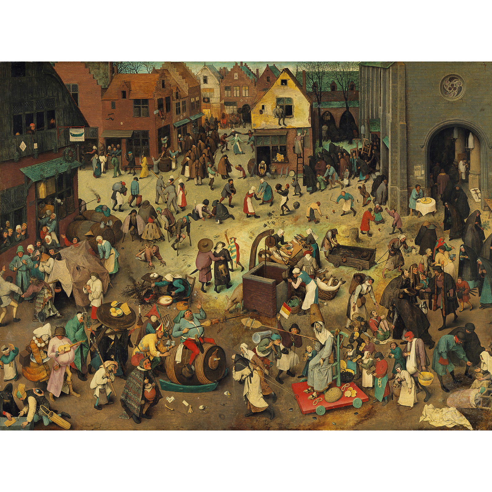 Pieter Bruegel Fight Between Carnival Lent Painting Huge Wall Art Poster Print