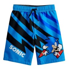 NWT Boys Sonic the Hedgehog Swimsuit Swim Trunks Shorts SEGA 4 5 6 7 8 10 12 14