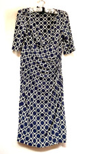 Lauren Ralph Lauren Women's Navy Geometric Print Faux-Wrap Sheath Dress [10]