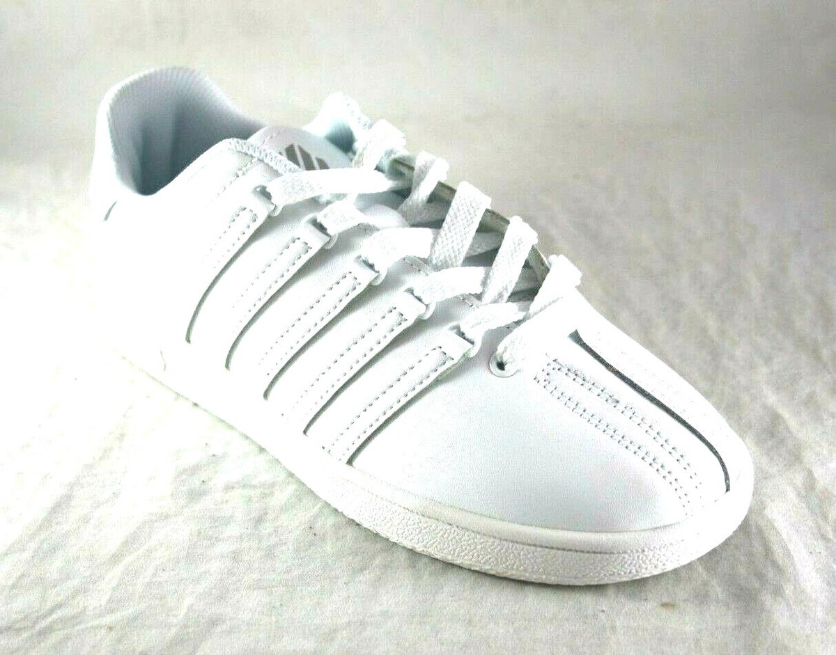 K SWISS CLASSIC VN VARSITY LOW 83343-101-M WHITE/WHITE BIG KIDS