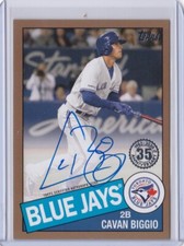 2020 Topps Cavan Biggio 1985 35th Anniversary Auto Gold Card Mint 13/50