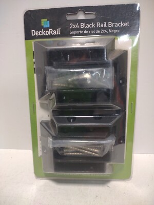 NEW DeckoRail 2x4 Black Rail Bracket - 163602