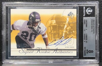 2002 UD SP AUTHENTIC ED REED, #195, ROOKIE, AUTO, SERIAL #899/1150 ...
