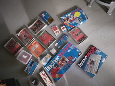 Rare Lot 20 Boxes Vintage Fischertechnik Toy Game Old Construction