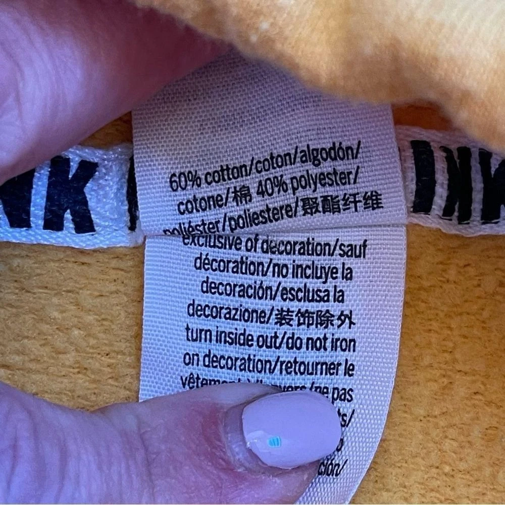 UNDERCOVER Felpa con cappuccio pullover giallo rosa Victoria Secret taglia L