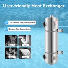 MF-200 HEAT EXCHANGER @ 304 Stainless Steel for SWIMMING POOL POND & SPA Bath