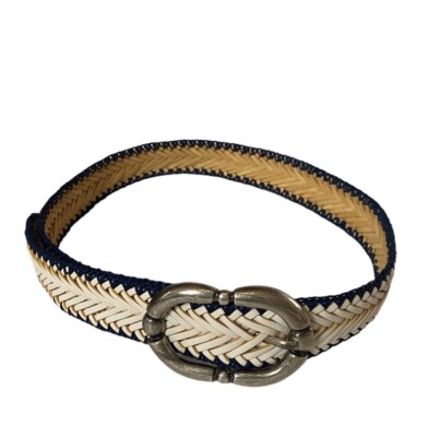 Streets Ahead Made In Italy Genuine Leather Belt 42’x1.5’ Kristen - Classic Black Italian Leather Belt With Light Gold  main image 2