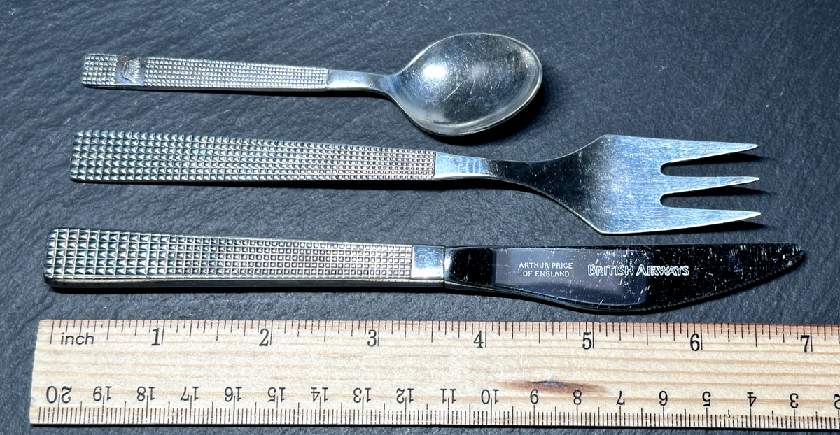 VINTAGE BRITISH AIRLINES: ARTHUR PRICE KNIFE, VINERS SPOON 