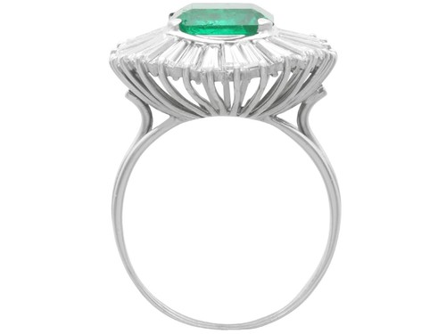 Anillo bailarina de platino vintage de 3,20 quilates con diamantes y diamantes de 4,10 quilates circa 1950 - Imagen 6 de 12